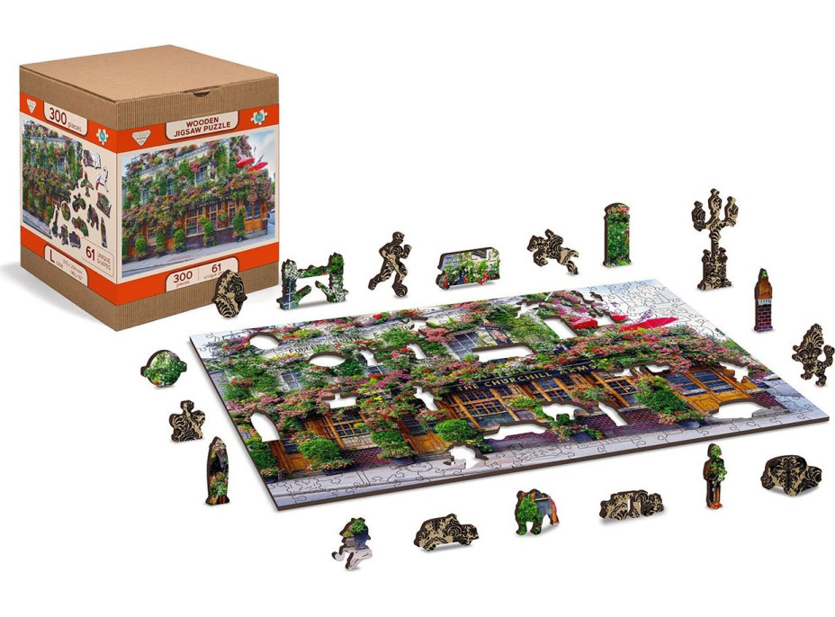 WOODEN CITY Dřevěné puzzle Londýnská hospoda 2v1, 75 dílků EKO