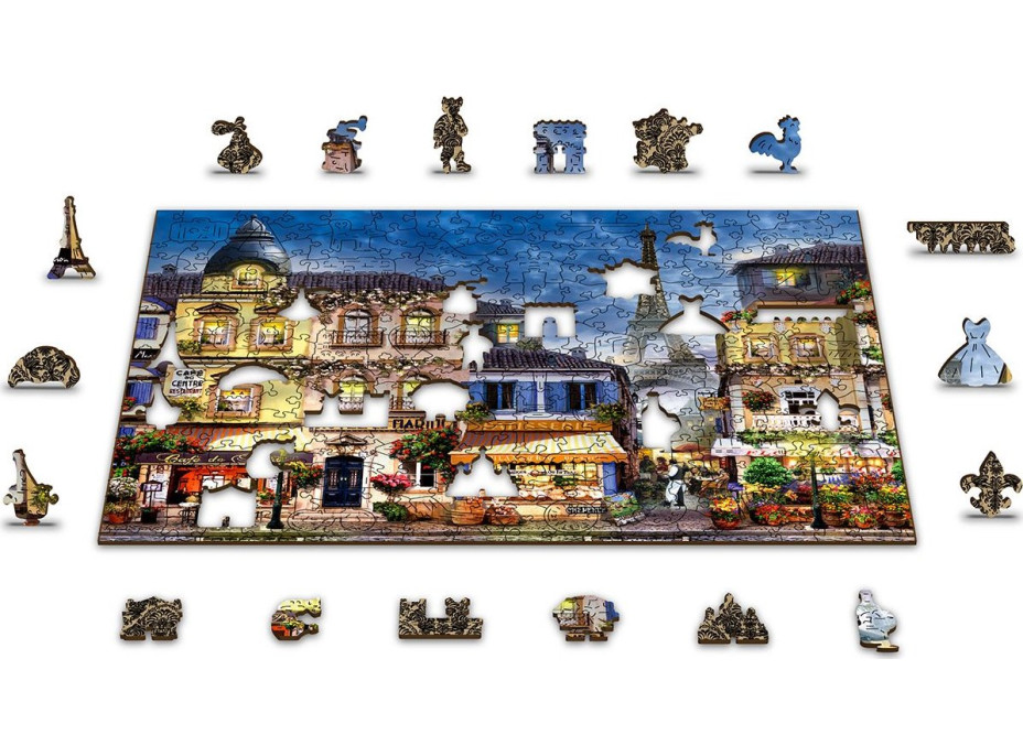 WOODEN CITY Dřevěné puzzle Snídaně v Paříži 2v1, 75 dílků EKO