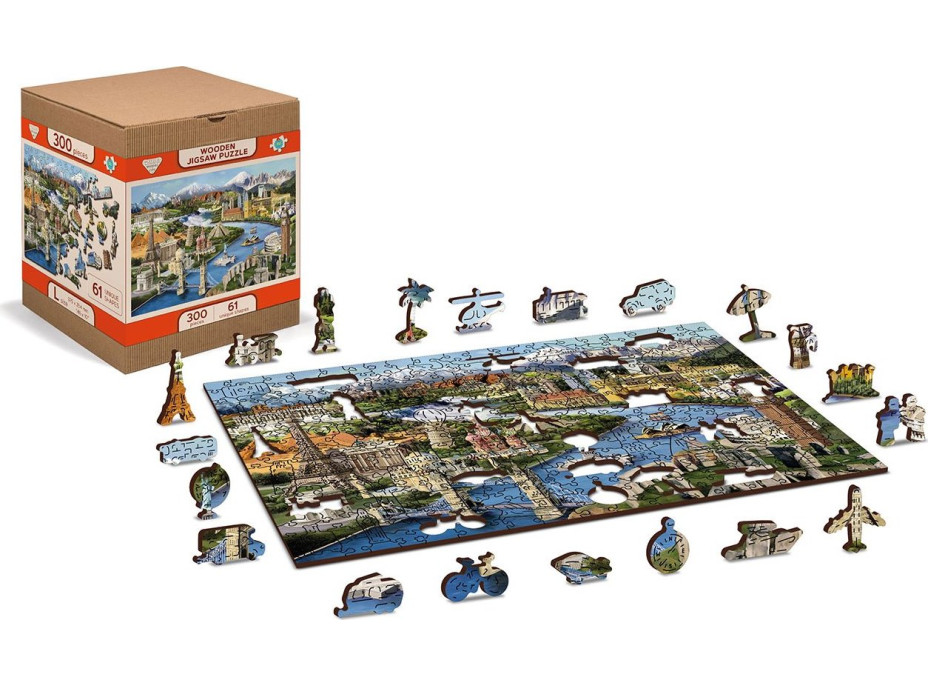 WOODEN CITY Dřevěné puzzle Světové památky 2v1, 75 dílků EKO