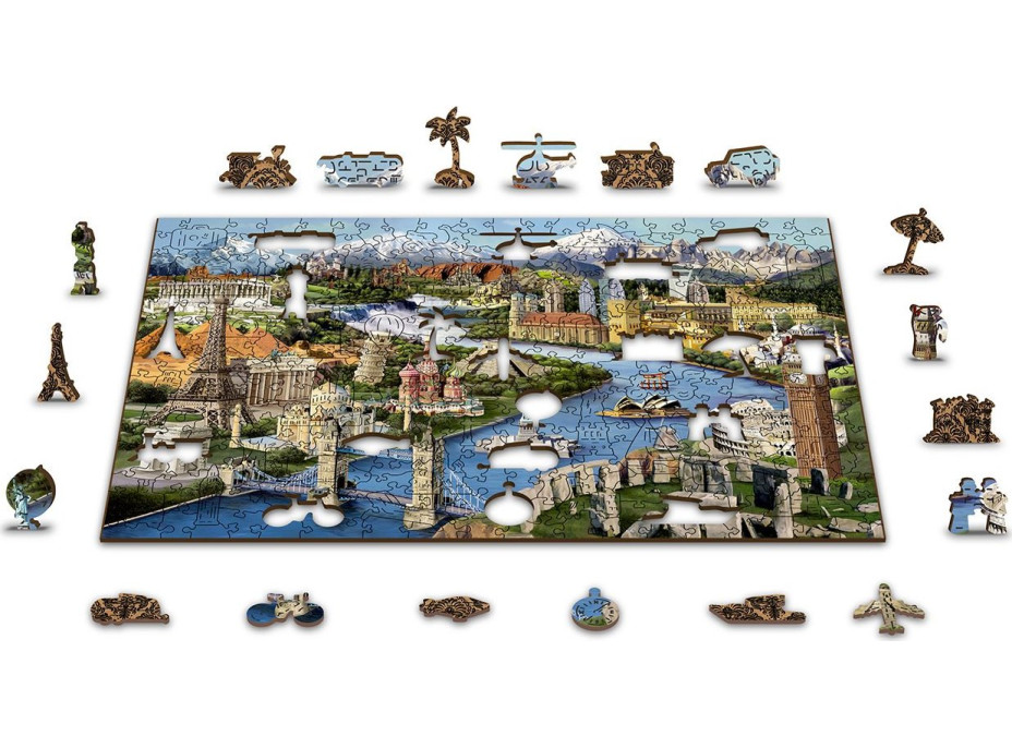 WOODEN CITY Dřevěné puzzle Světové památky 2v1, 75 dílků EKO