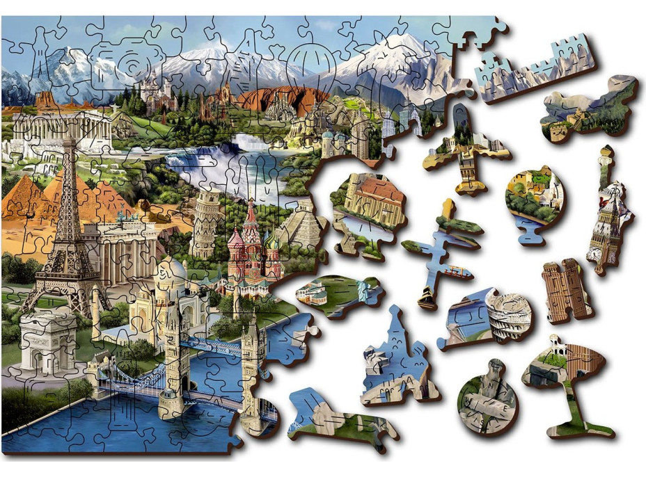 WOODEN CITY Dřevěné puzzle Světové památky 2v1, 75 dílků EKO