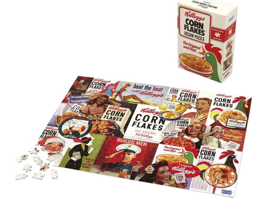 GIBSONS Oboustranné puzzle Kellogg’s Cornflakes 500 dílků