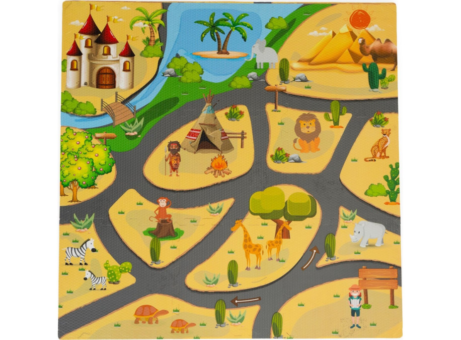 ECOTOYS Pěnové puzzle Safari s okraji