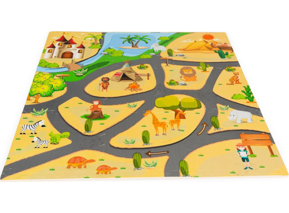 ECOTOYS Pěnové puzzle Safari s okraji