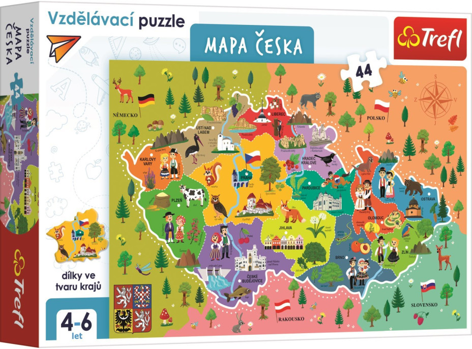 TREFL Puzzle Mapa České republiky 44 dílků