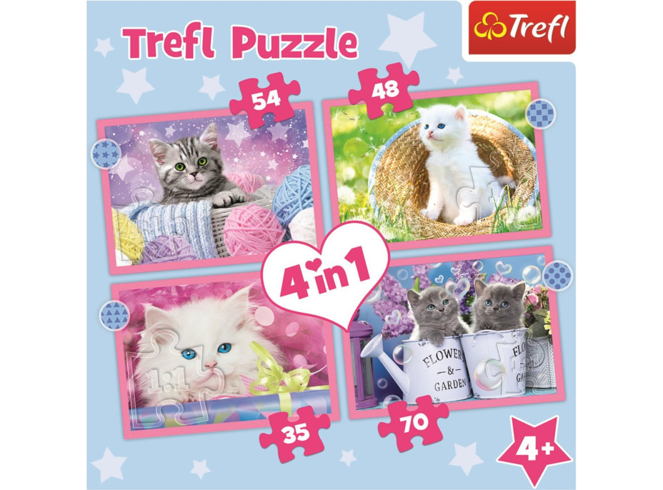 TREFL Puzzle Veselé kočičky 4v1 (35,48,54,70 dílků)