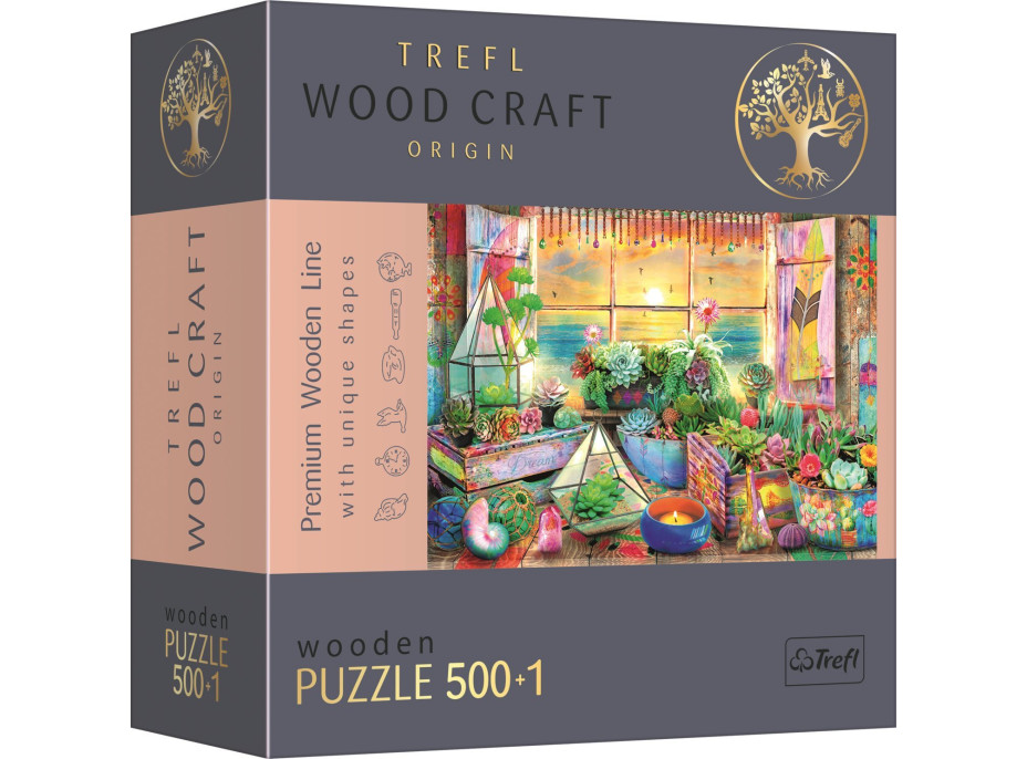 TREFL Wood Craft Origin puzzle Plážový domek 501 dílků