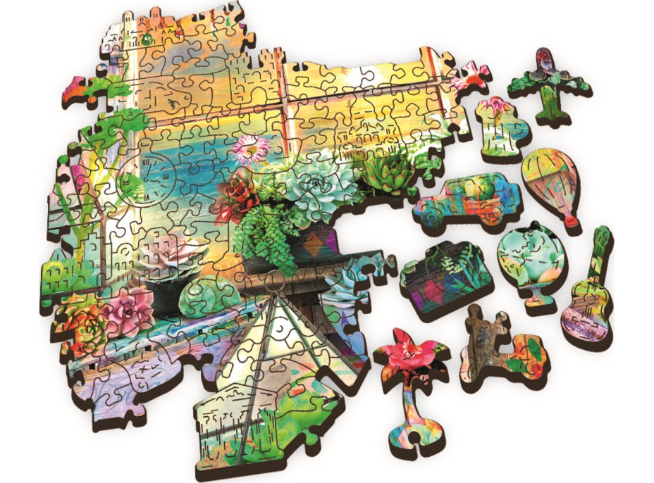 TREFL Wood Craft Origin puzzle Plážový domek 501 dílků