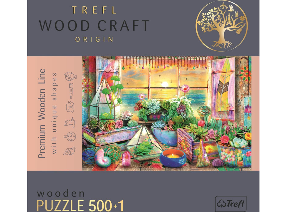 TREFL Wood Craft Origin puzzle Plážový domek 501 dílků