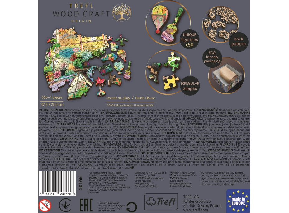 TREFL Wood Craft Origin puzzle Plážový domek 501 dílků