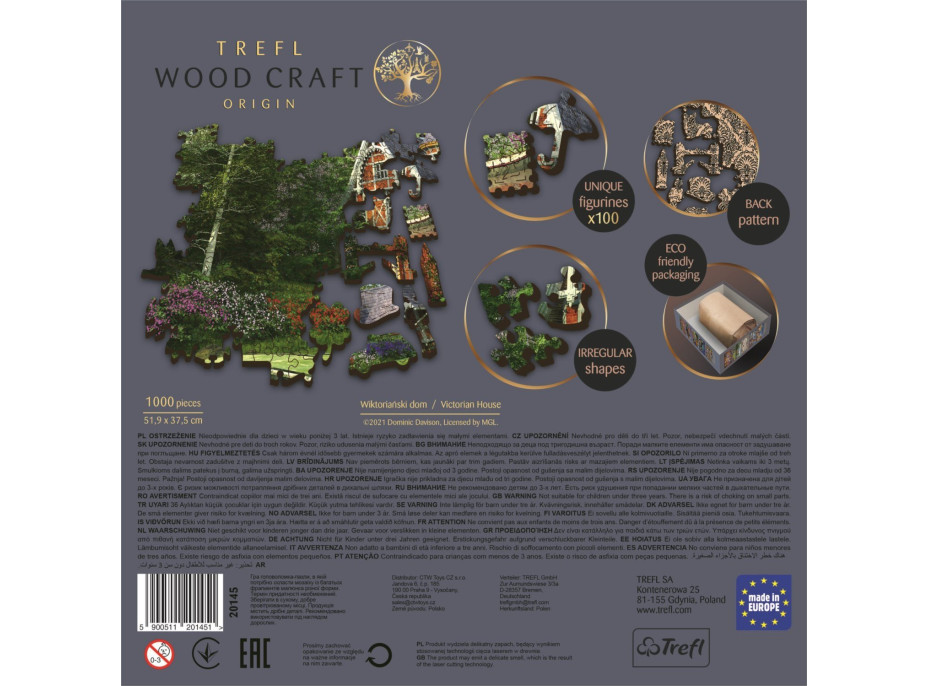 TREFL Wood Craft Origin puzzle Viktoriánský dům 1000 dílků