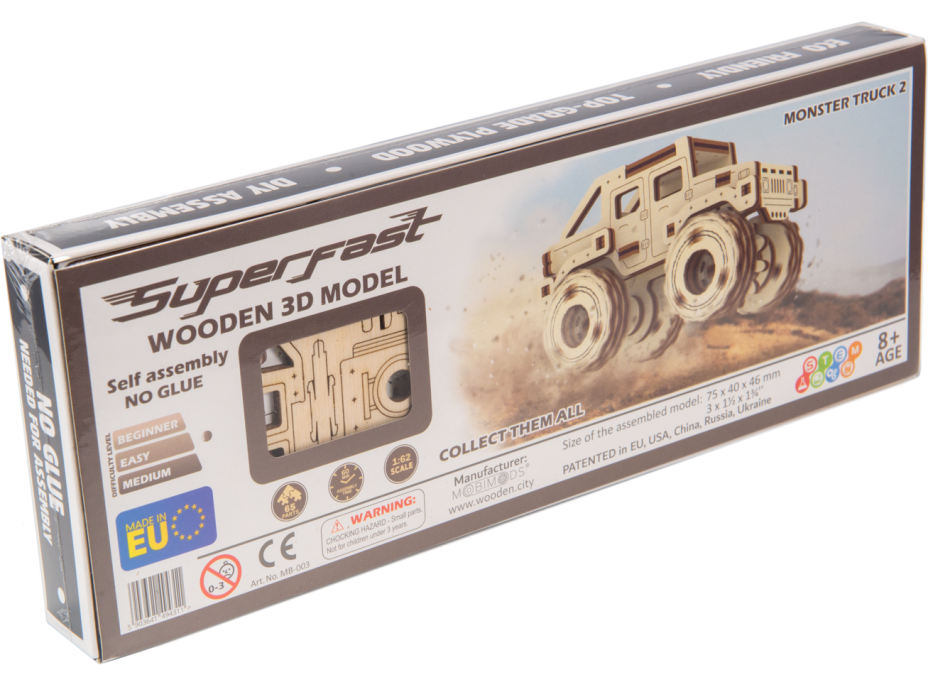 WOODEN CITY 3D puzzle Superfast Monster Truck č.2