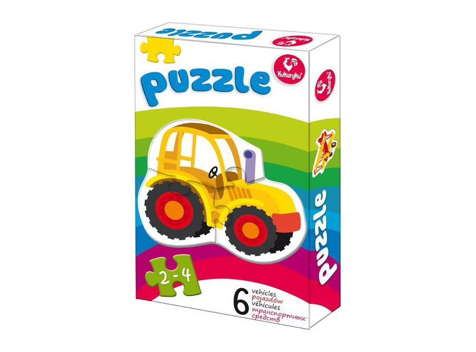 KUKURYKU Baby puzzle Dopravní prostředky 6v1 (2-4 dílky)