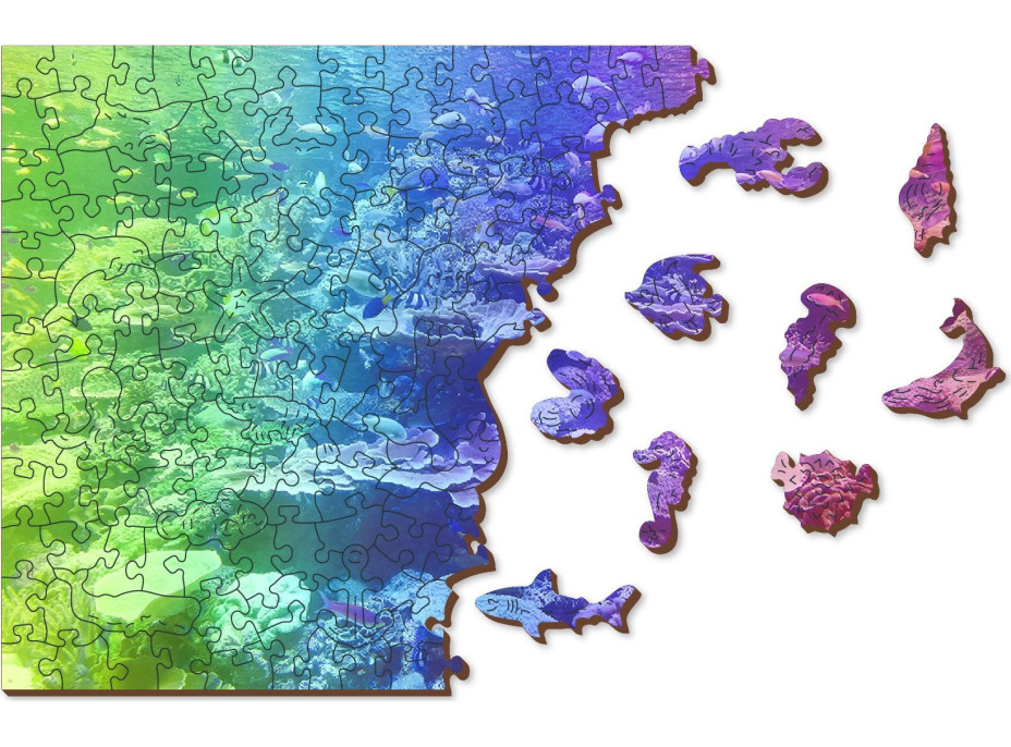WOODEN CITY Dřevěné puzzle Korálový útes 2v1, 1010 dílků EKO