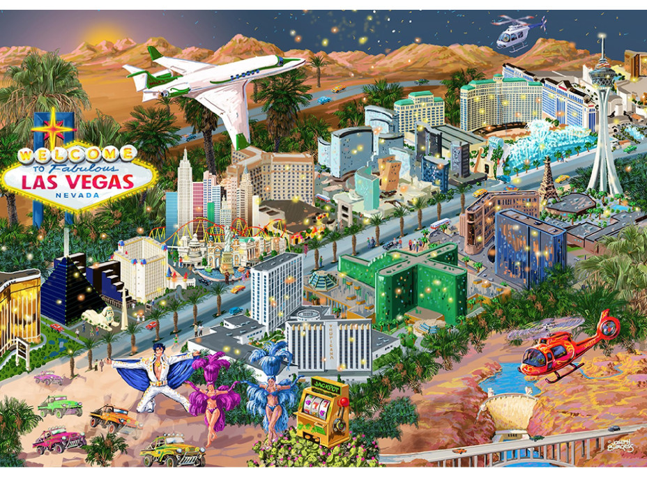 WOODEN CITY Dřevěné puzzle Vítejte v Las Vegas 2v1, 505 dílků EKO