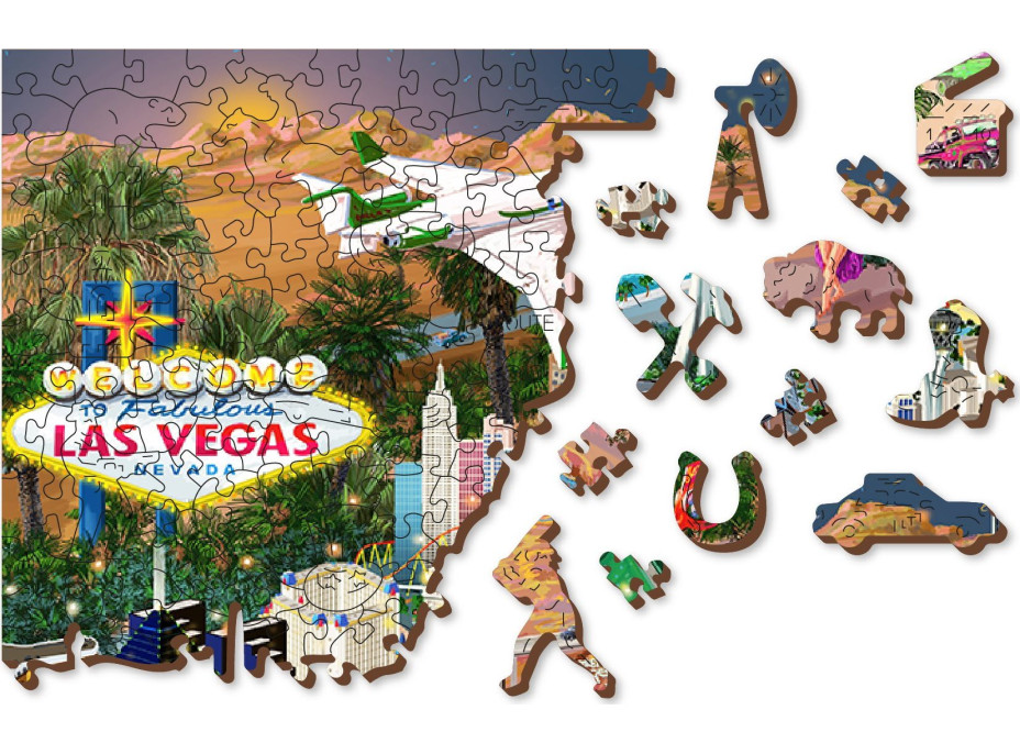 WOODEN CITY Dřevěné puzzle Vítejte v Las Vegas 2v1, 505 dílků EKO