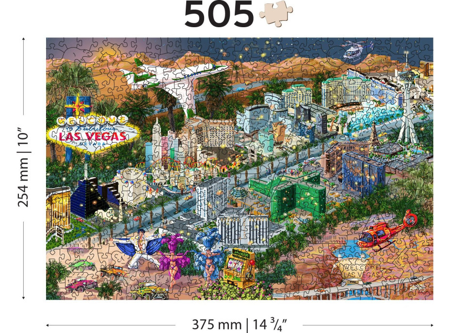 WOODEN CITY Dřevěné puzzle Vítejte v Las Vegas 2v1, 505 dílků EKO