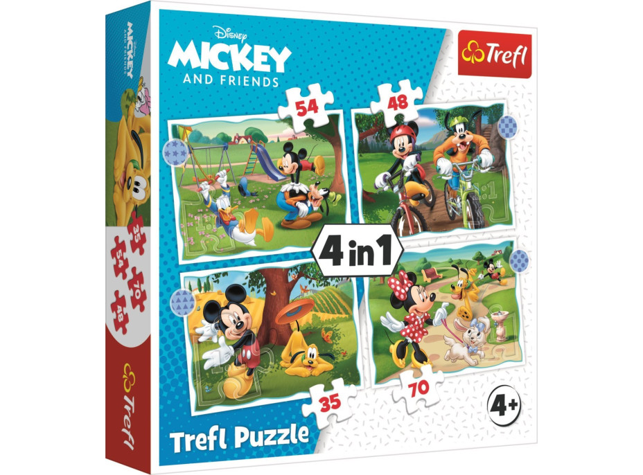 TREFL Puzzle Mickey Mouse: Krásný den 4v1 (35,48,54,70 dílků)