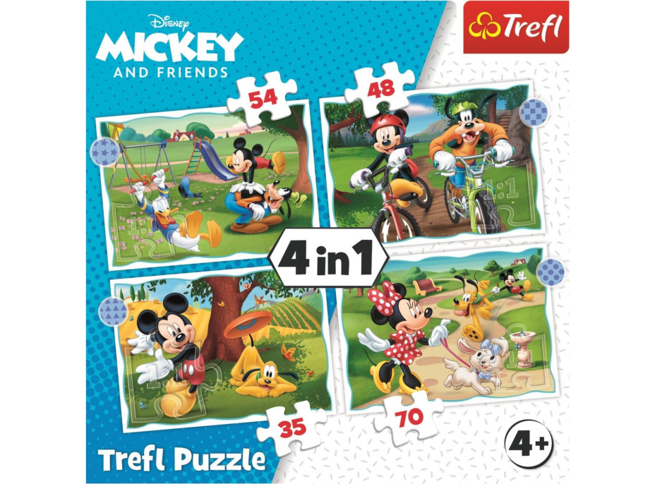 TREFL Puzzle Mickey Mouse: Krásný den 4v1 (35,48,54,70 dílků)