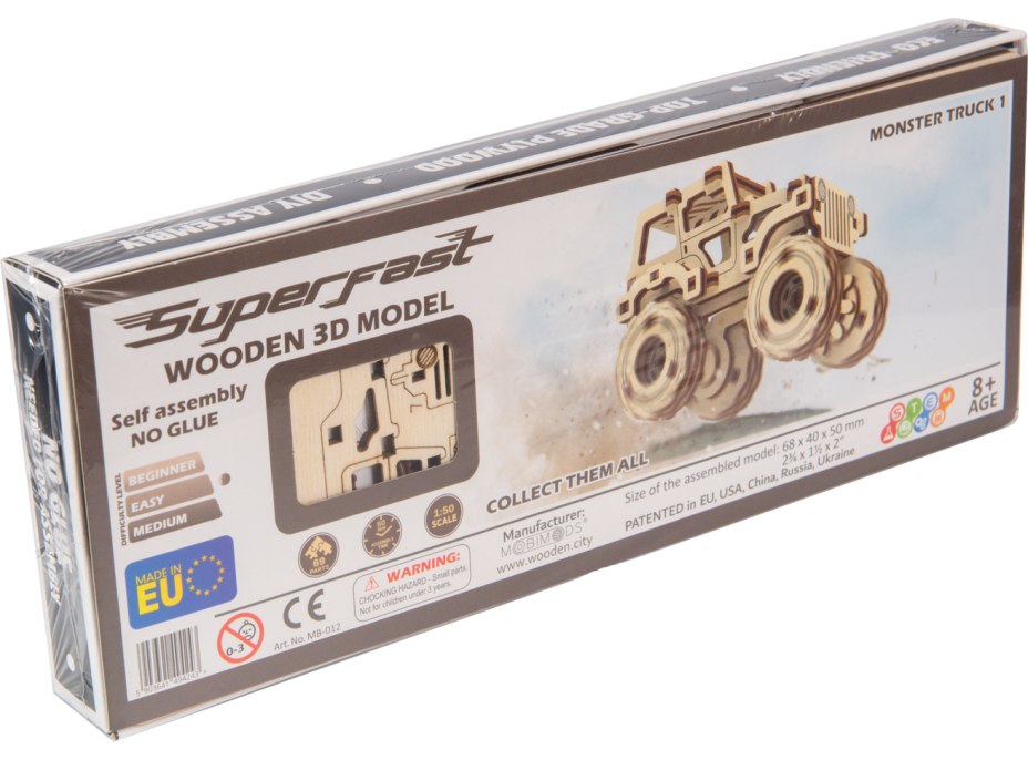 WOODEN CITY 3D puzzle Superfast Monster Truck č.1