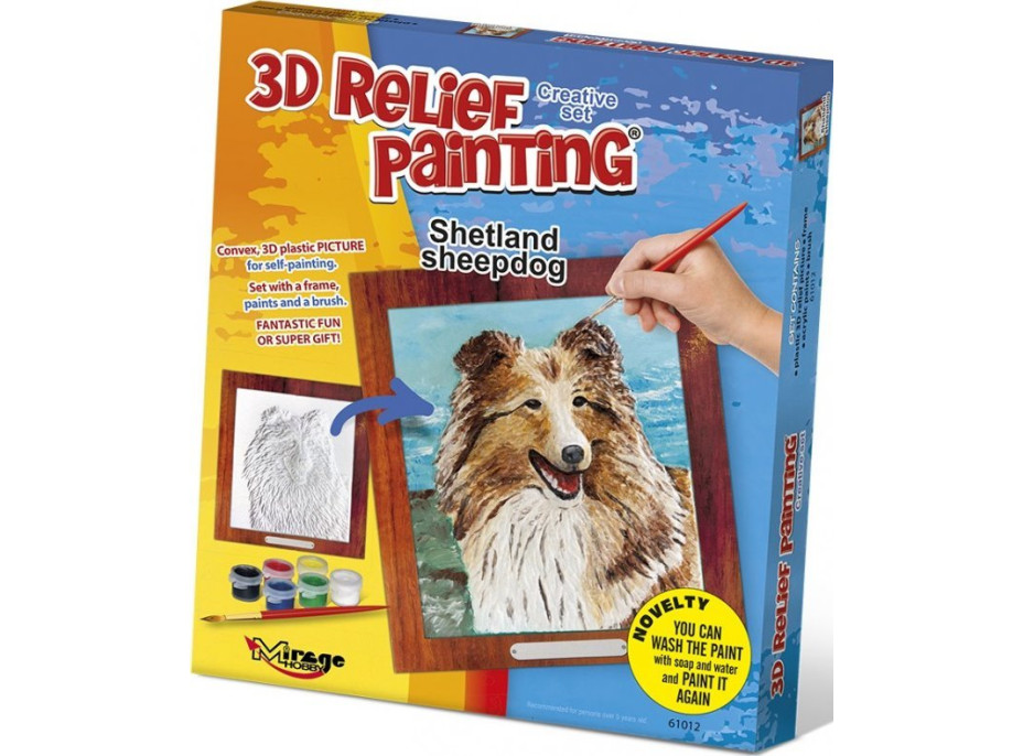 MIRAGE HOBBY Kreativní sada 3D malování Relief Painting: Shetlandský ovčák