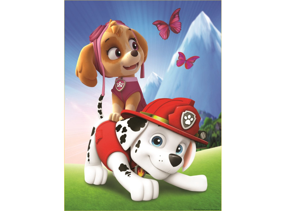 TREFL Oboustranné puzzle Tlapková patrola: Chase, Marshal a Sky BABY MAXI 2x10 dílků