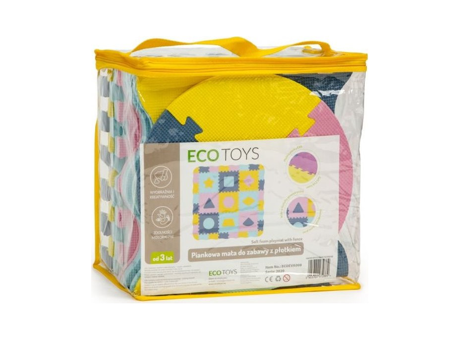 ECOTOYS Pěnové puzzle Tvary pastelové SX s okraji