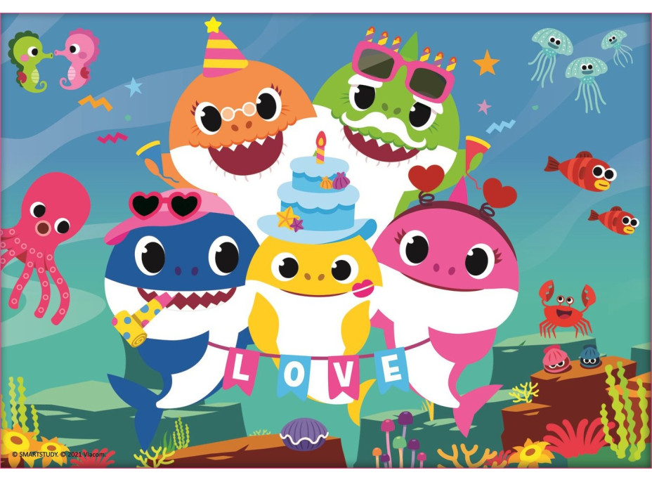 TREFL Puzzle Baby Shark: Rodina 4v1 (12,15,20,24 dílků)