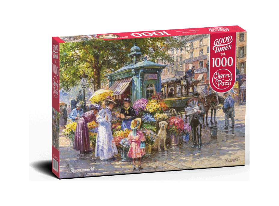 CHERRY PAZZI Puzzle Květinový trh 1000 dílků