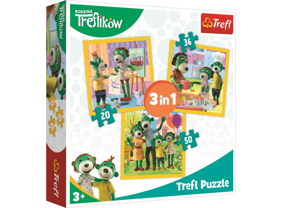 Puzzle Treflíci: Být spolu je fajn 3v1 (20,36,50 dílků)