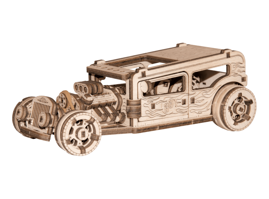 WOODEN CITY 3D puzzle Automobil Hot Rod 141 dílů