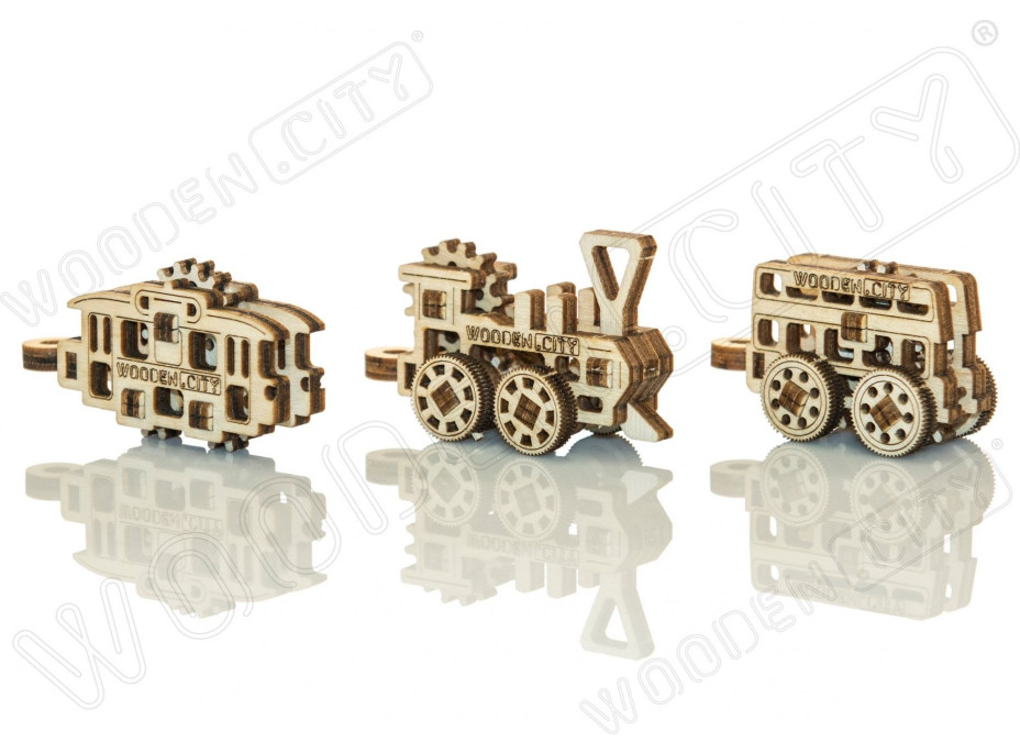 WOODEN CITY 3D puzzle mini sada Widgets: Dopravní prostředky 36 dílků