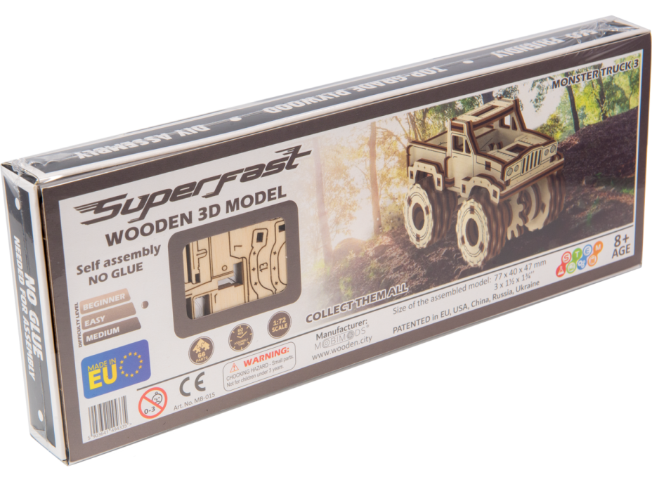 WOODEN CITY 3D puzzle Superfast Monster Truck č.3