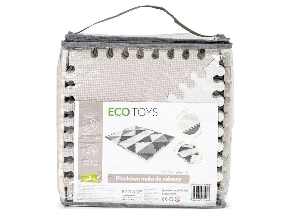 ECOTOYS Pěnové puzzle Trojúhelníky s okraji