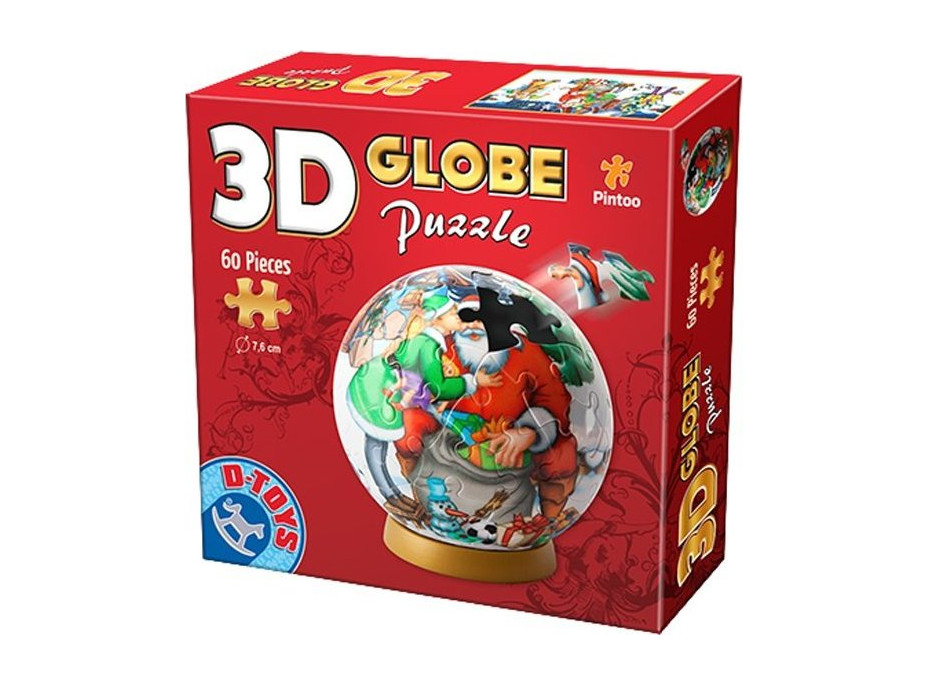 D-TOYS 3D Globe puzzle Máme rádi Santu 60 dílků