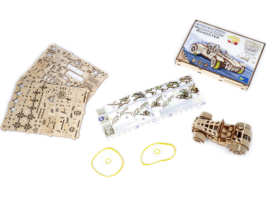 WOODEN CITY 3D puzzle Automobil Roadster 111 dílů