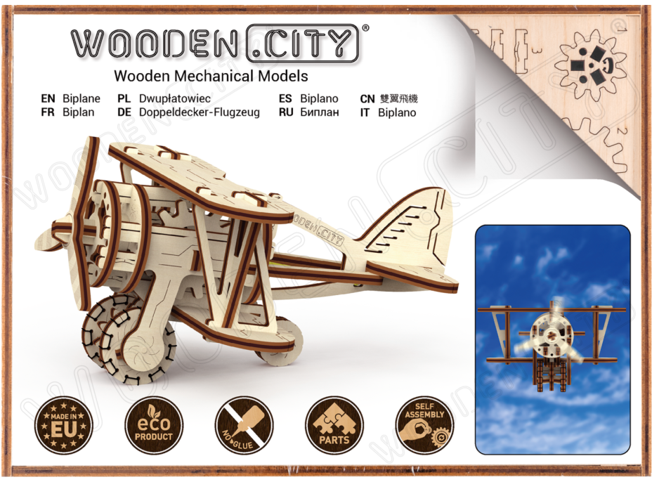 WOODEN CITY 3D puzzle Dvouplošník 63 dílů