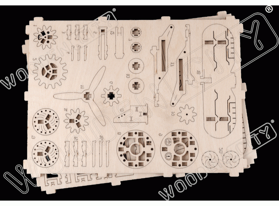 WOODEN CITY 3D puzzle Dvouplošník 63 dílů