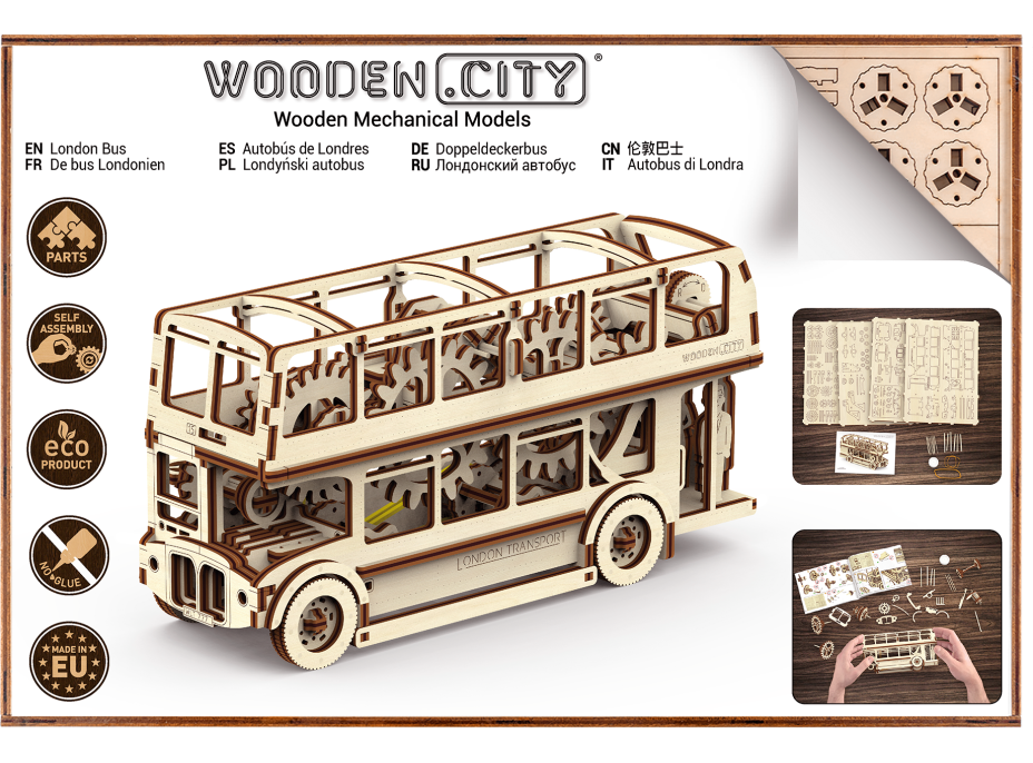 WOODEN CITY 3D puzzle Londýnský autobus 216 dílů