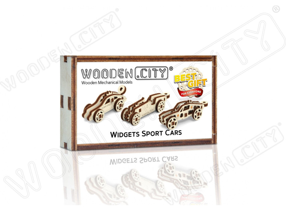 WOODEN CITY 3D puzzle mini sada Widgets: Sportovní auta 42 dílků