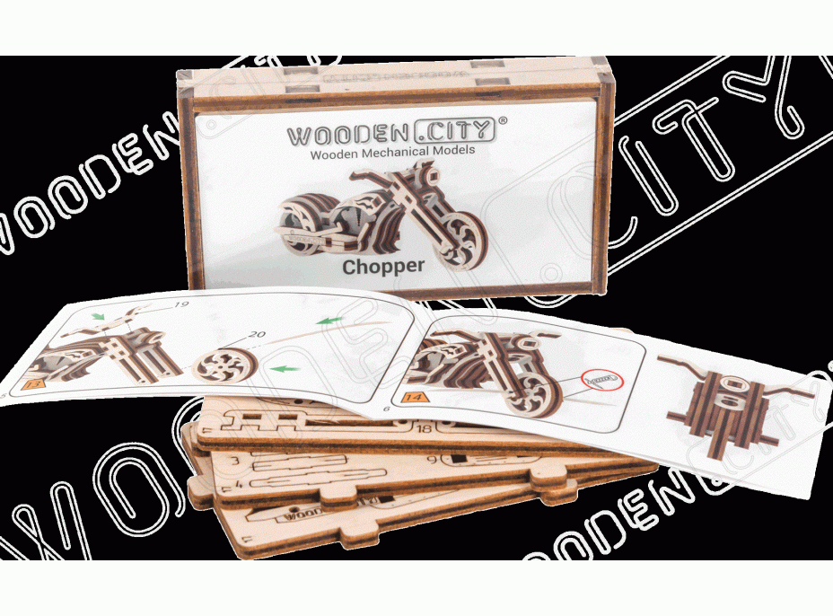 WOODEN CITY 3D puzzle mini Widgets: Chopper 22 dílků