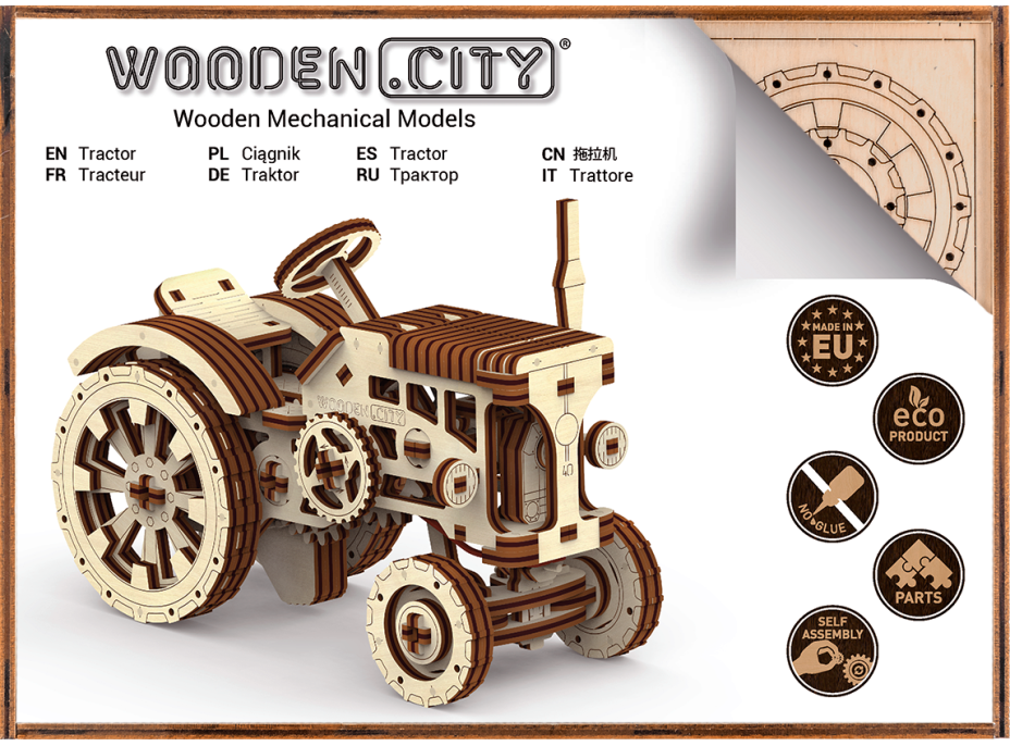 WOODEN CITY 3D puzzle Traktor 164 dílů