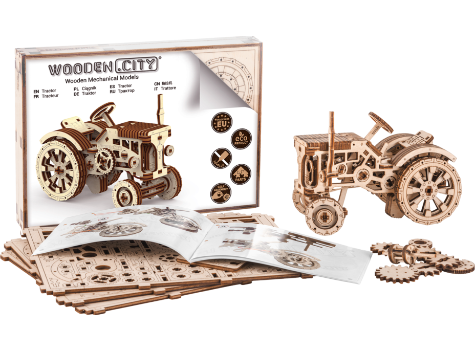 WOODEN CITY 3D puzzle Traktor 164 dílů