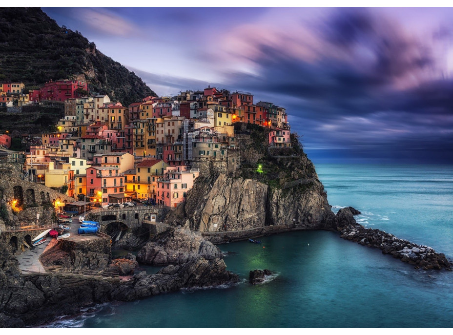 ENJOY Puzzle Manarola za soumraku, Cinque Terre, Itálie 1000 dílků