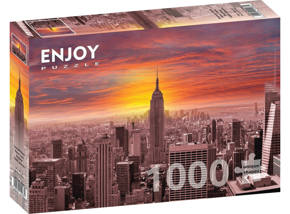 ENJOY Puzzle Západ slunce nad panoramatem New Yorku 1000 dílků