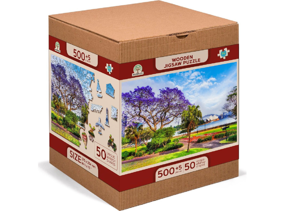 WOODEN CITY Dřevěné puzzle Jaro v Sydney 2v1, 505 dílků EKO