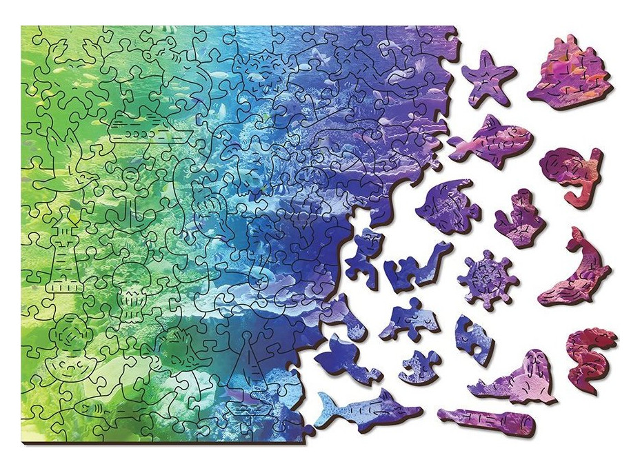 WOODEN CITY Dřevěné puzzle Korálový útes 2v1, 100 dílků EKO