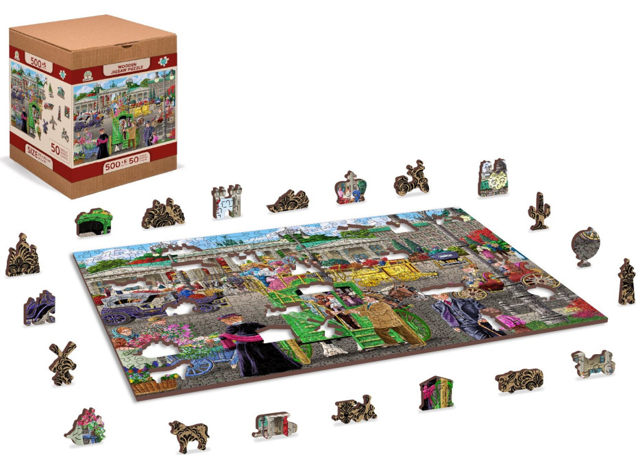 WOODEN CITY Dřevěné puzzle Pařížské náměstí v Berlíně 2v1, 505 dílků EKO