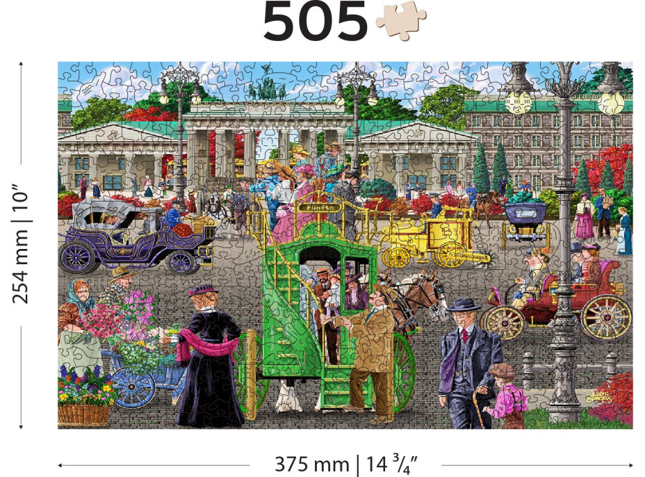 WOODEN CITY Dřevěné puzzle Pařížské náměstí v Berlíně 2v1, 505 dílků EKO