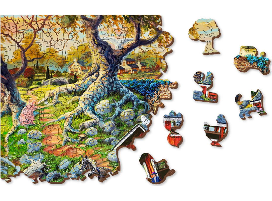 WOODEN CITY Dřevěné puzzle Venkovské mosty 2v1, 505 dílků EKO